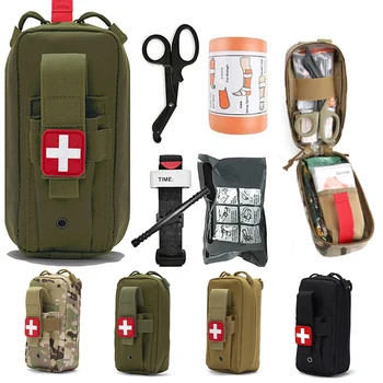  Тактическа Медицинска Чанта с Жгутами, Външна Чанта Molle EMT, Чанта за Оказване на Първа помощ с Една Ръка, за да проверите за Оцеляване в Къмпинг