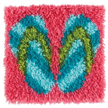 Плетене на една кука килим с предварително отпечатана картина на Платното за бродиране Фоамиран за бродерия Чехли Комплекти за производство на килими Ръчна изработка