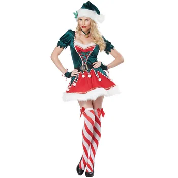  Секси /Коледни костюми/ За жените, Необичайно Карнавальное Вечерна рокля, Облекло на Дядо Коледа, Костюми