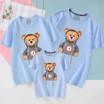  Облекло за родители и деца, Летни дрехи 2022 нови дрехи за семейство от трима души, подходяща за майка и дъщеря, тениска с къс ръкав за майката и бебето